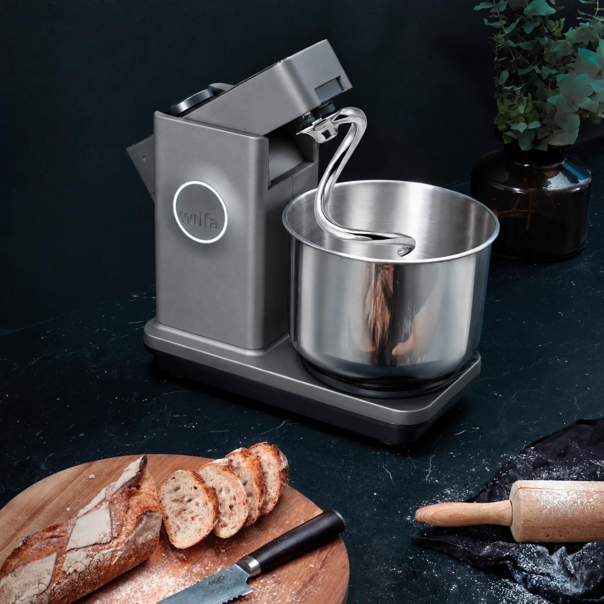 WILFA Küchenmaschine Probaker V2 mit Edelstahlknethaken inkl. GRATIS Brotmesser