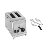 Milantoast Edelstahltoaster mit Brötchenaufsatz