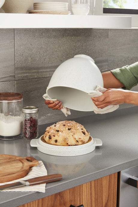 KitchenAid Brot-Backschüssel 5KSM2CB5BGS Grey Speckle mit KitchenAid Brotmesser KKFTR8BRWM